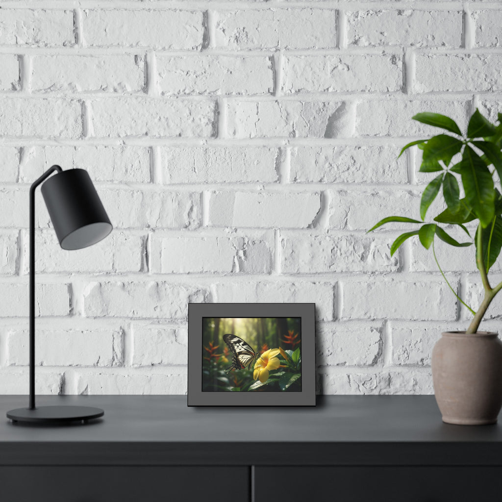 Nature-Inspired Framed Paper Poster, Butterfly Wall Art, Floral Decor, Home Accent, Gift for Nature Lovers