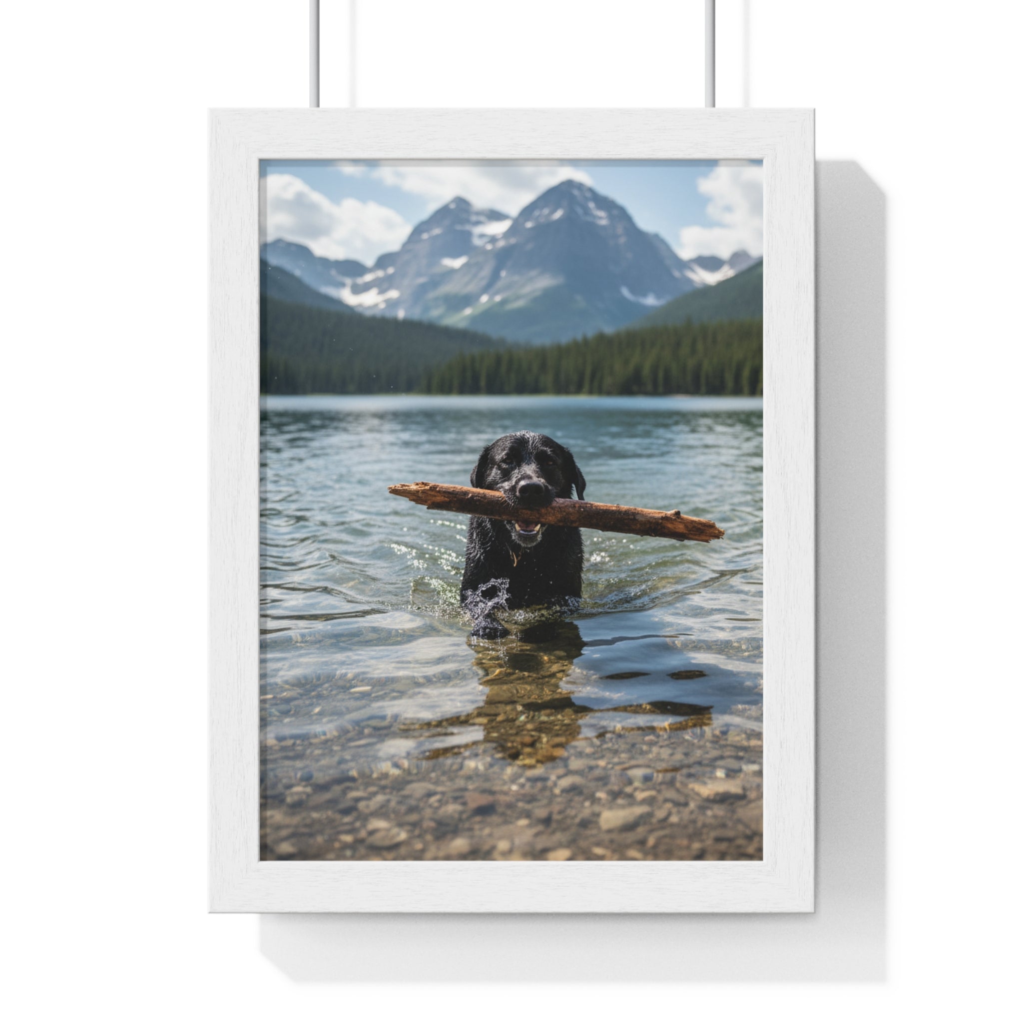 Nature-Inspired Dog Framed Poster, Wall Art for Pet Lovers, Scenic Home Decor, Gifts for Dog Owners, Office Wall Decoration