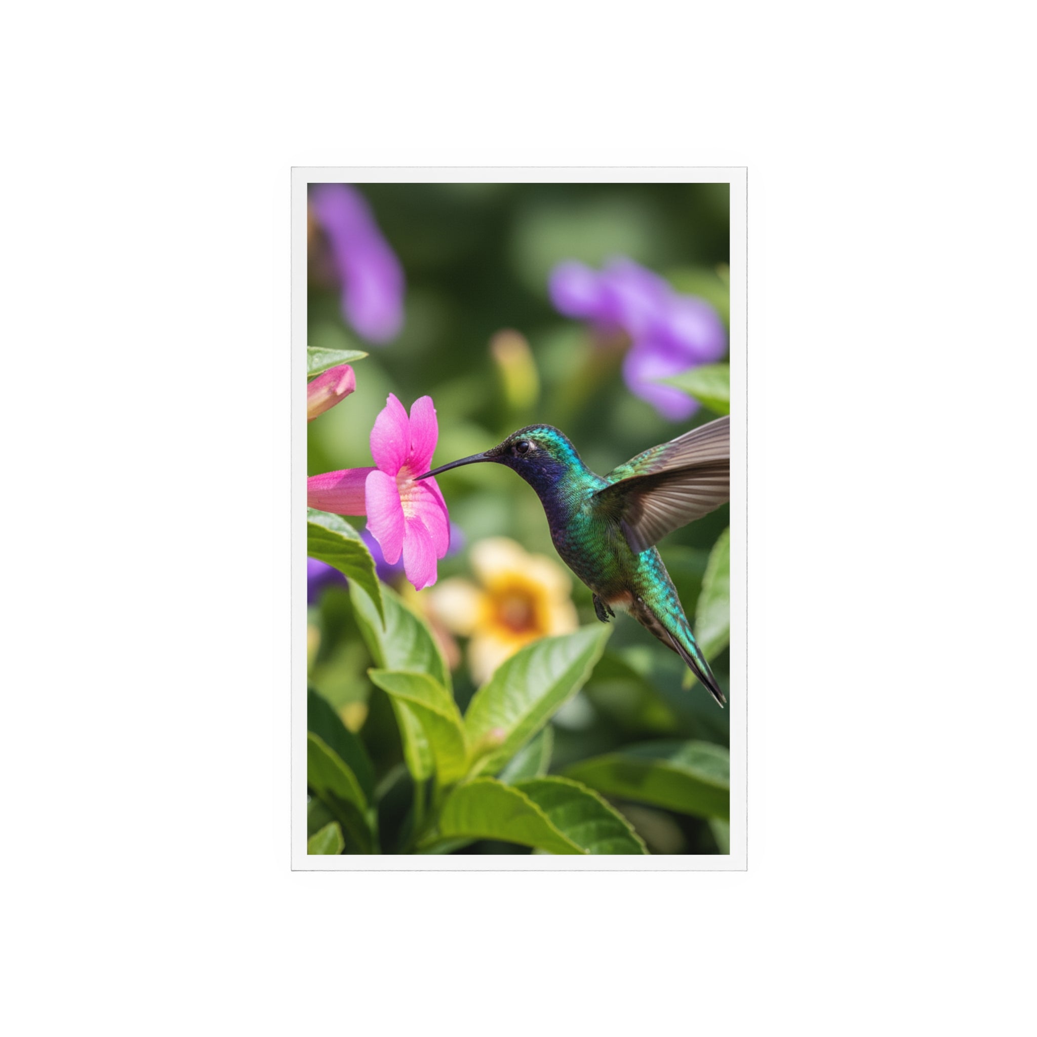 Nature-Inspired Acrylic Sign Display, Hummingbird Art Decor, Floral Home Decor, Eco-Friendly Gift, Table Centerpiece, Garden Decoration