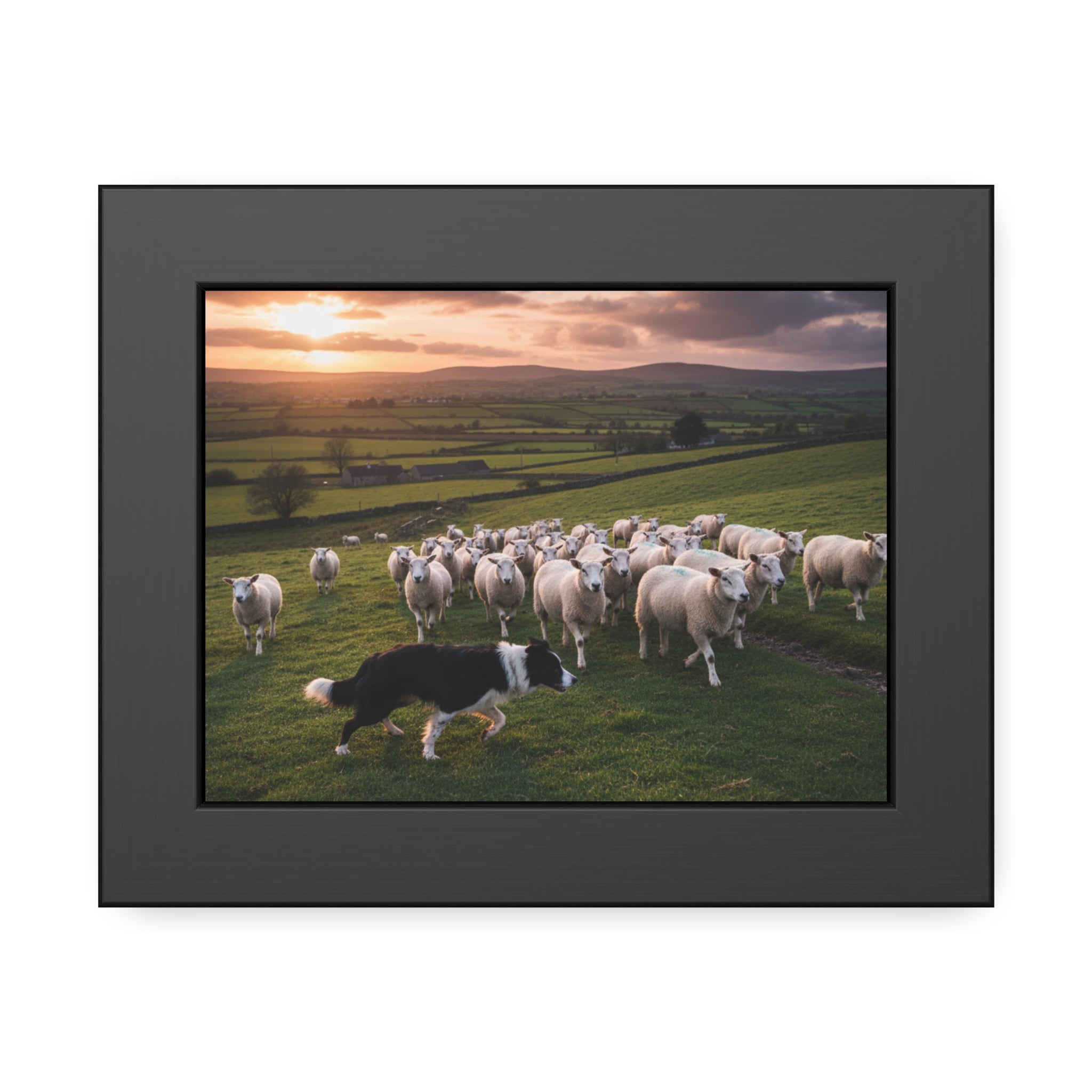 Framed Farm Animal Poster, Rustic Home Decor, Country Farmhouse Art, Gift for Animal Lovers, Farmhouse Wall Art, Vintage Landscape Print