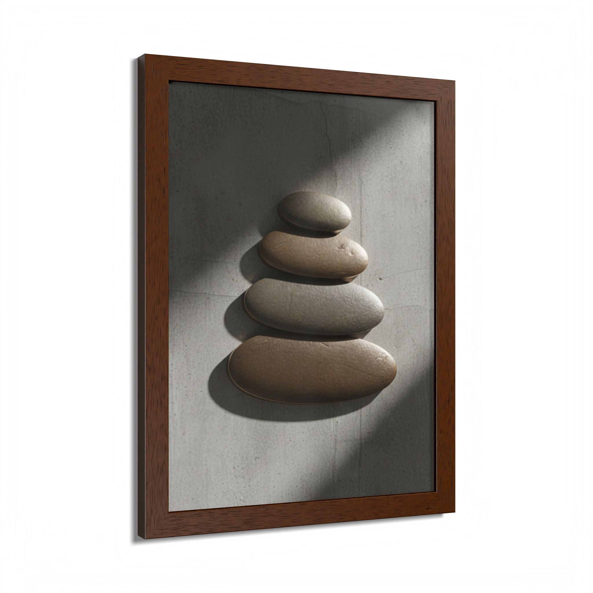 Multi-Color Framed Poster | Tranquil Stone Stacking Art for Home Decor, Zen Room, Modern Wall Art, Gift, Office Decoration
