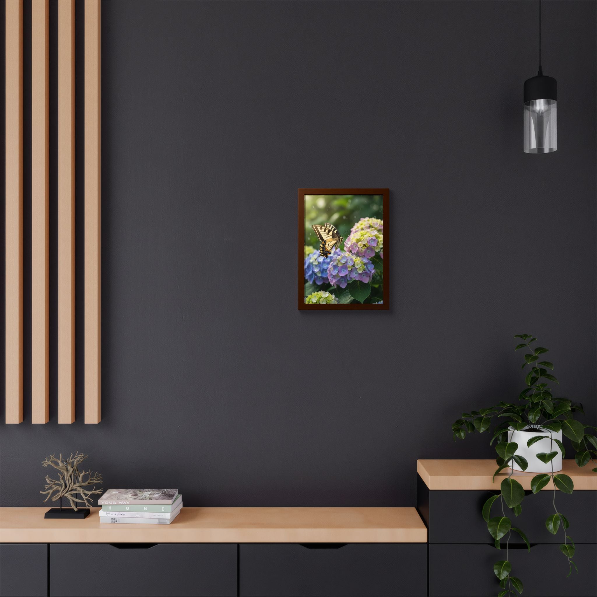 Nature-Inspired Framed Poster, Butterfly Artwork, Floral Home Decor, Colorful Wall Art, Gift for Garden Lovers, Spring Inspired Decor