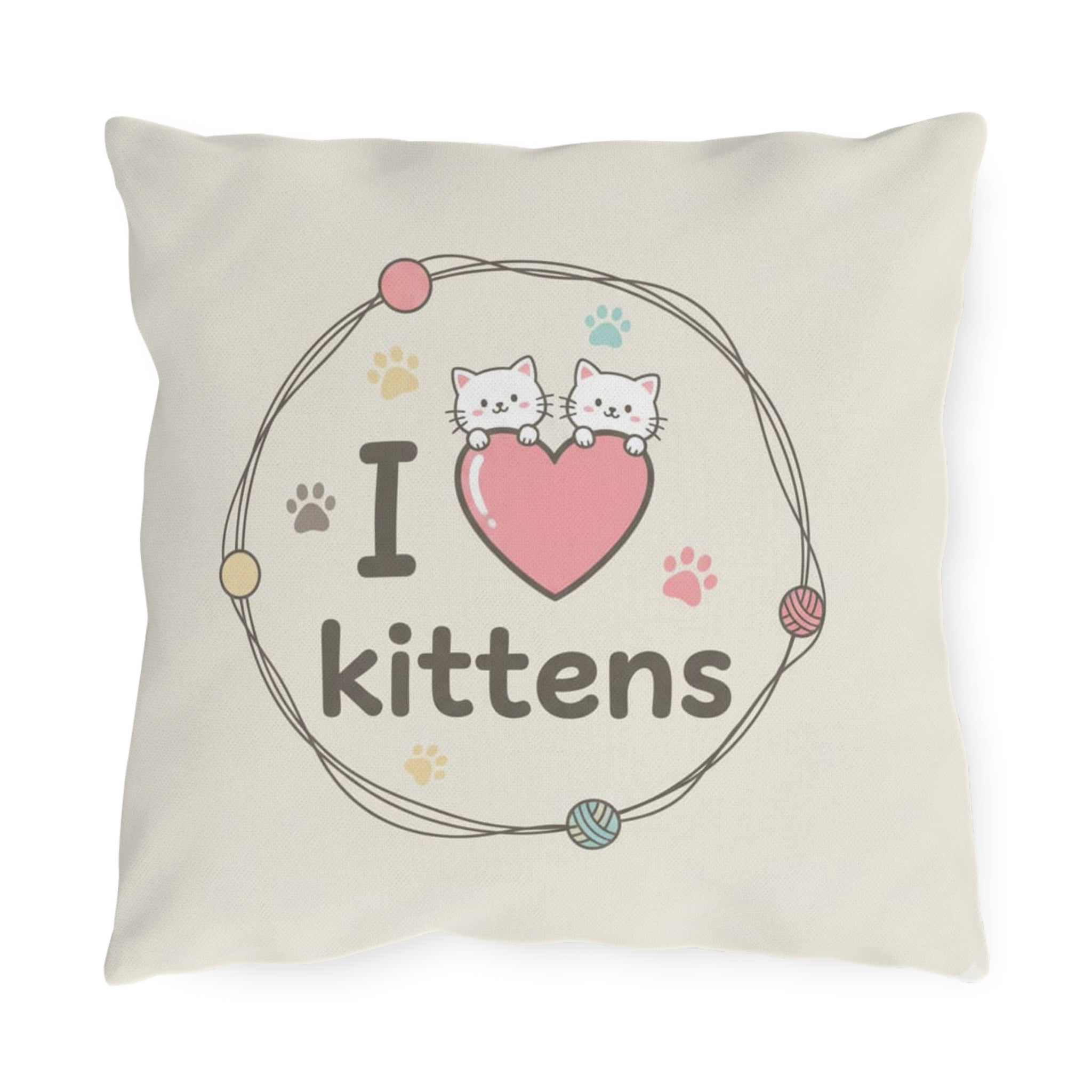 Adorable Cat-Themed Outdoor Pillows, Cute Throw Cushion, Pet Lover Decor, Garden Accent, Outdoor Seating