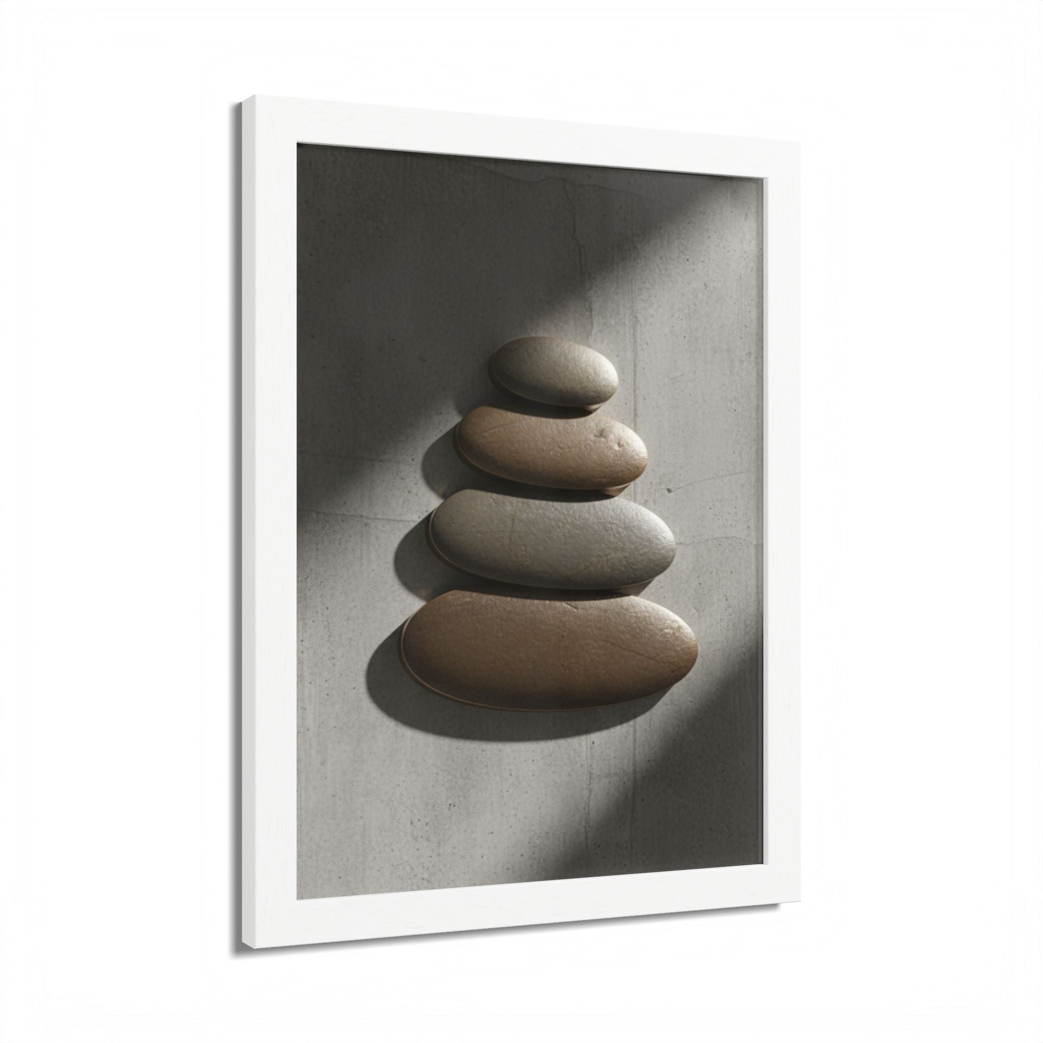 Multi-Color Framed Poster | Tranquil Stone Stacking Art for Home Decor, Zen Room, Modern Wall Art, Gift, Office Decoration