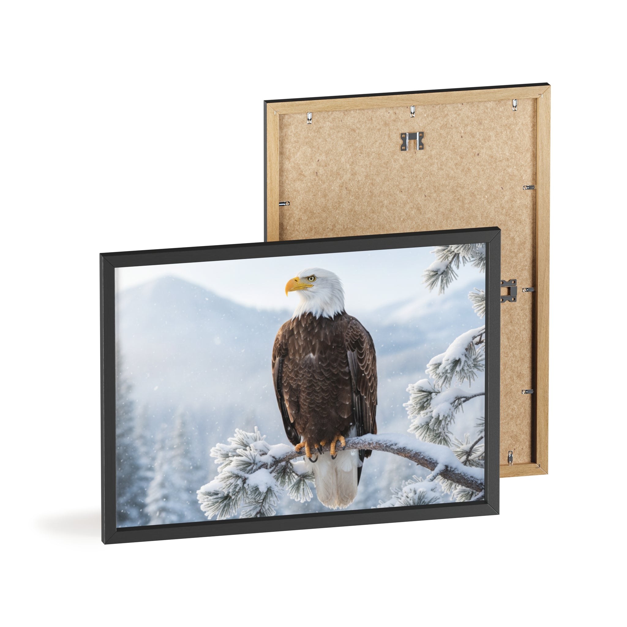 Elegant Eagle Poster with Wooden Frame, Nature Wall Art, Home Décor, Wildlife Photography, Gift for Bird Lovers