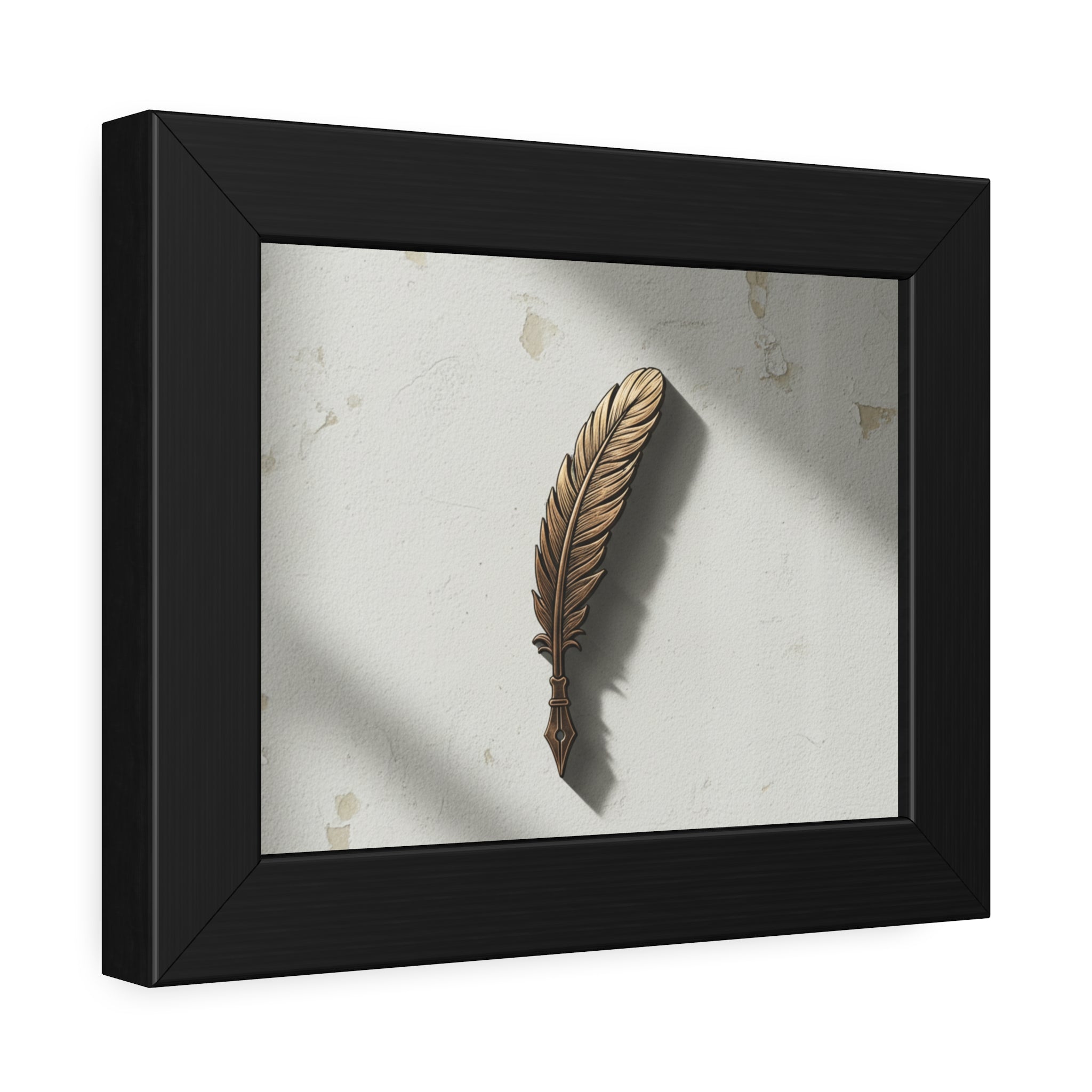 Elegant Framed Paper Posters, Feather Art Print, Minimalist Wall Decor, Gift for Writers, Literary Home Decor, Unique Gift Idea