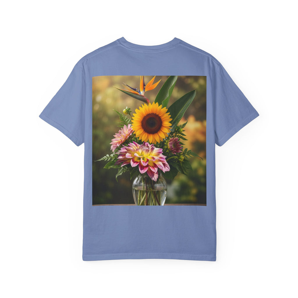 Floral Essence Unisex Garment-Dyed T-shirt, Flower Pattern Tee, Botanical Shirt, Nature Inspired Top, Garden Floral Clothing