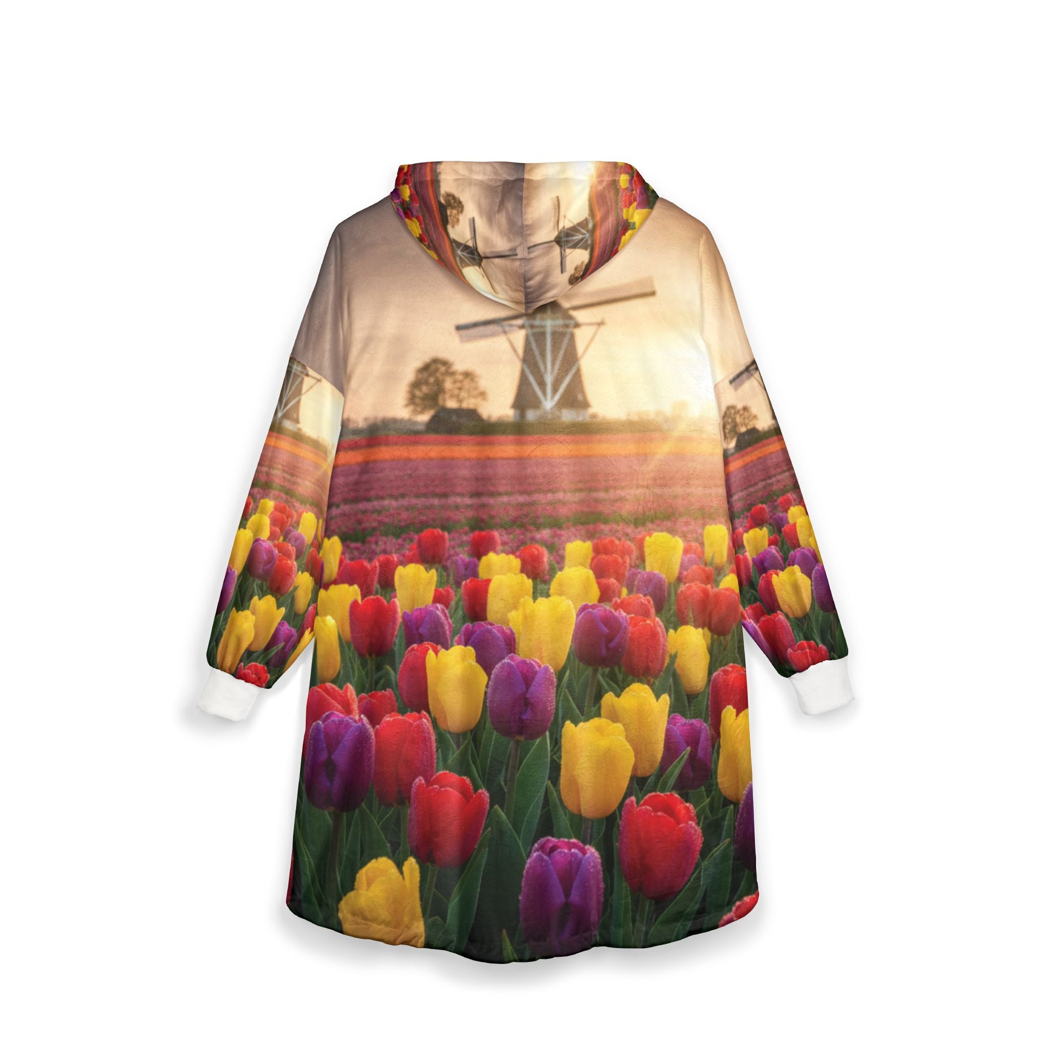 Floral Hooded Blanket, Cozy Oversized Throw, Flower Design, Warm Sherpa Blanket, Gift for Her, Home Decor