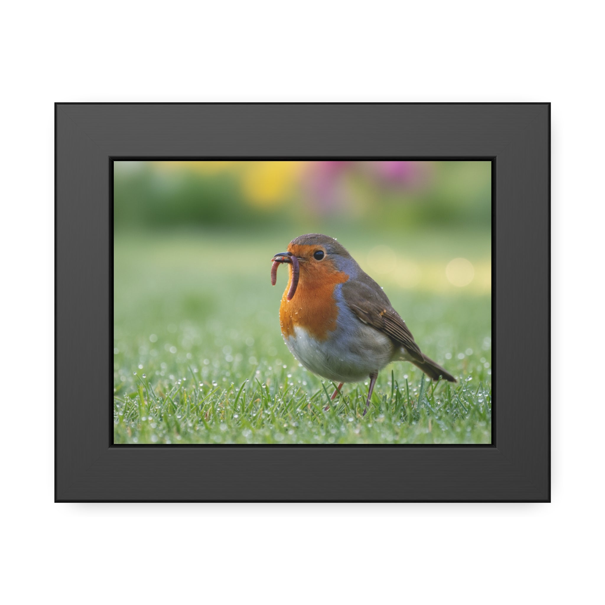Charming Bird Framed Poster, Nature Wall Art, Wildlife Decor, Bird Lover Gift, Home Office Wall Art