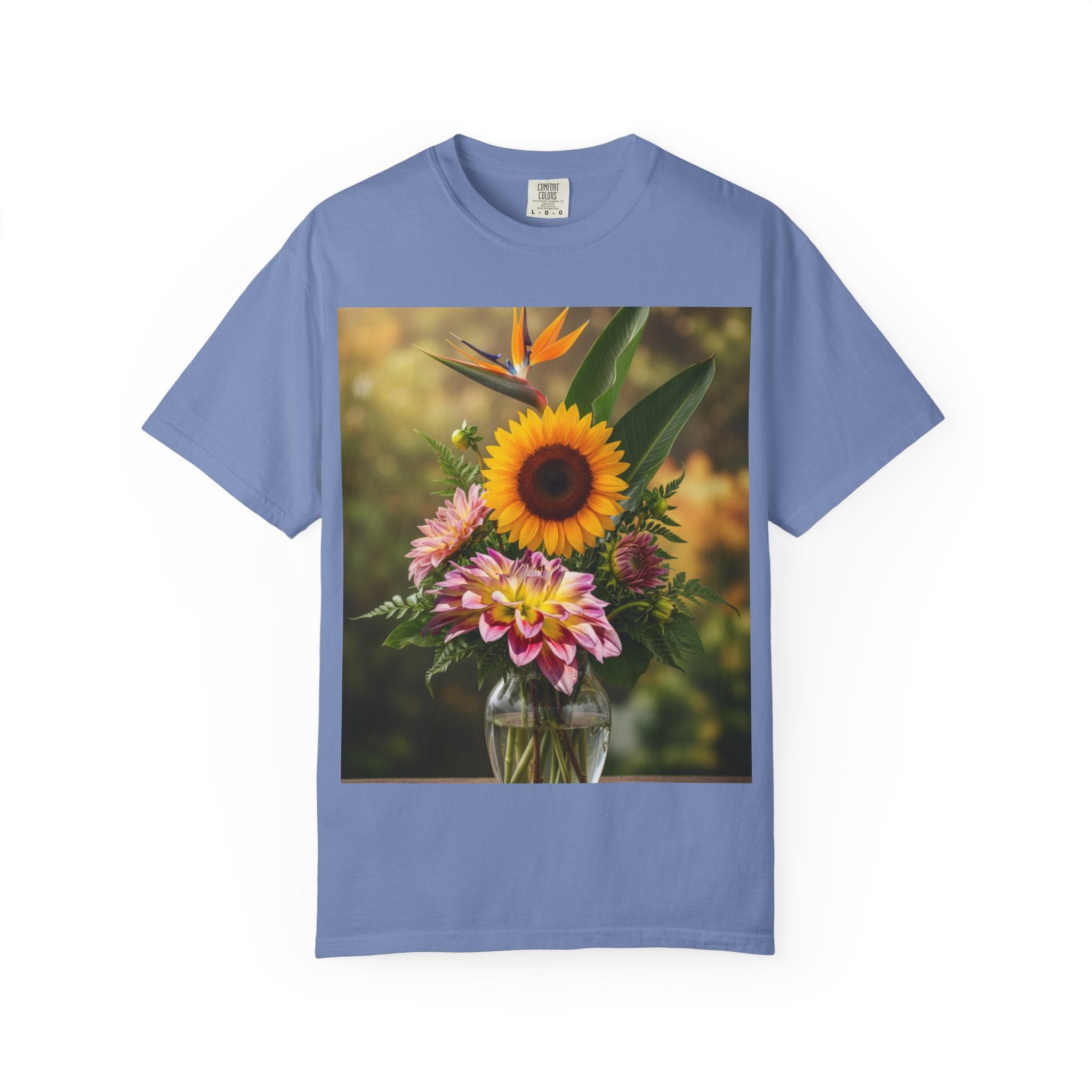 Floral Essence Unisex Garment-Dyed T-shirt, Flower Pattern Tee, Botanical Shirt, Nature Inspired Top, Garden Floral Clothing