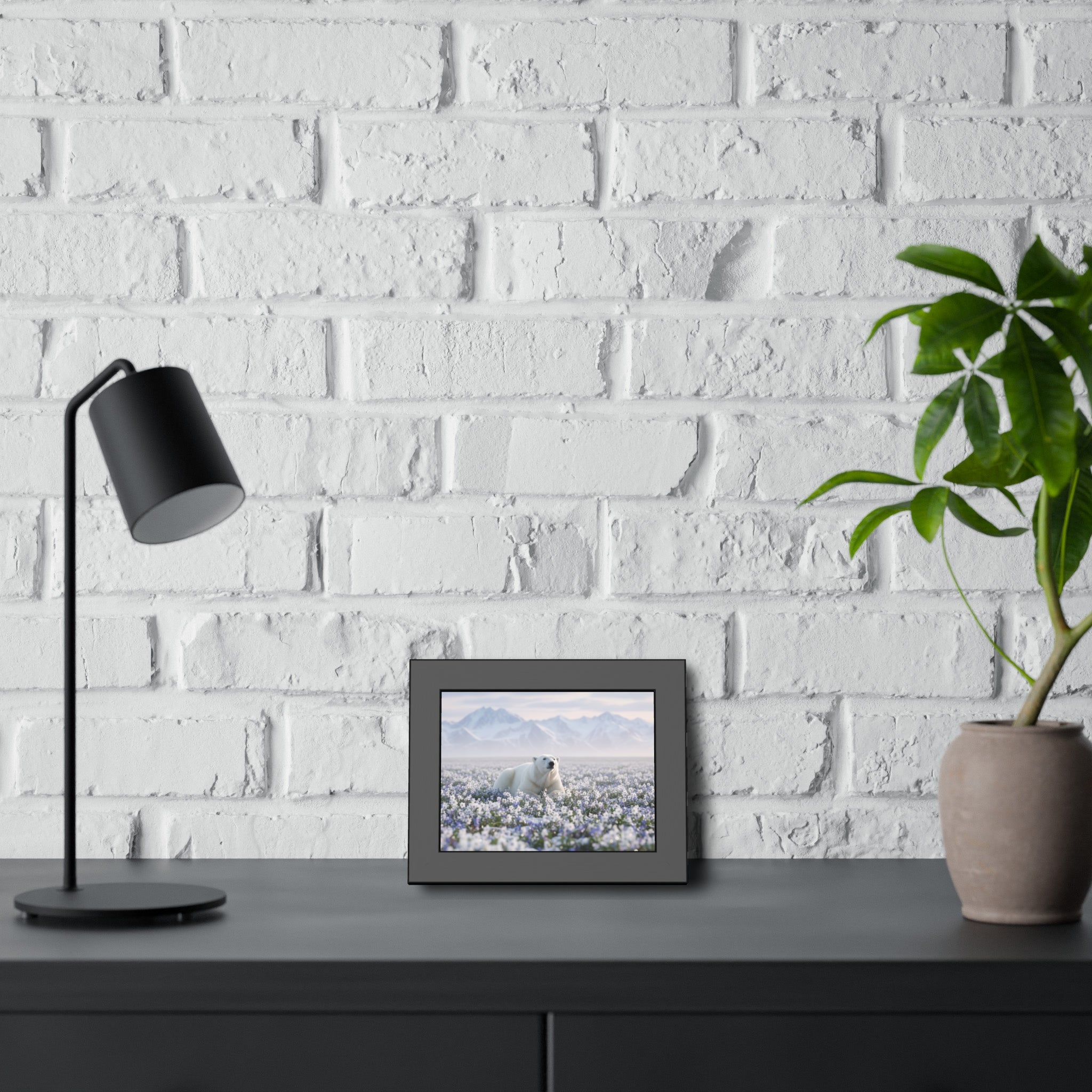 Serene Polar Bear Wall Art, Framed Nature Poster, Home Decor, Wildlife Art, Gift for Animal Lovers, Office Wall Decoration