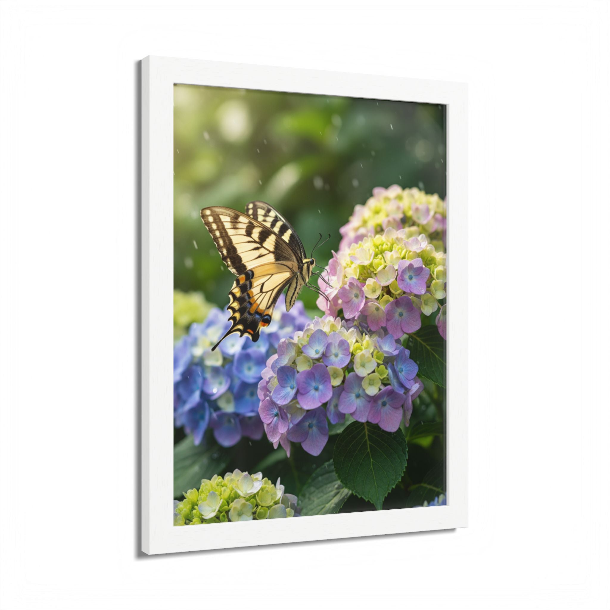 Nature-Inspired Framed Poster, Butterfly Artwork, Floral Home Decor, Colorful Wall Art, Gift for Garden Lovers, Spring Inspired Decor