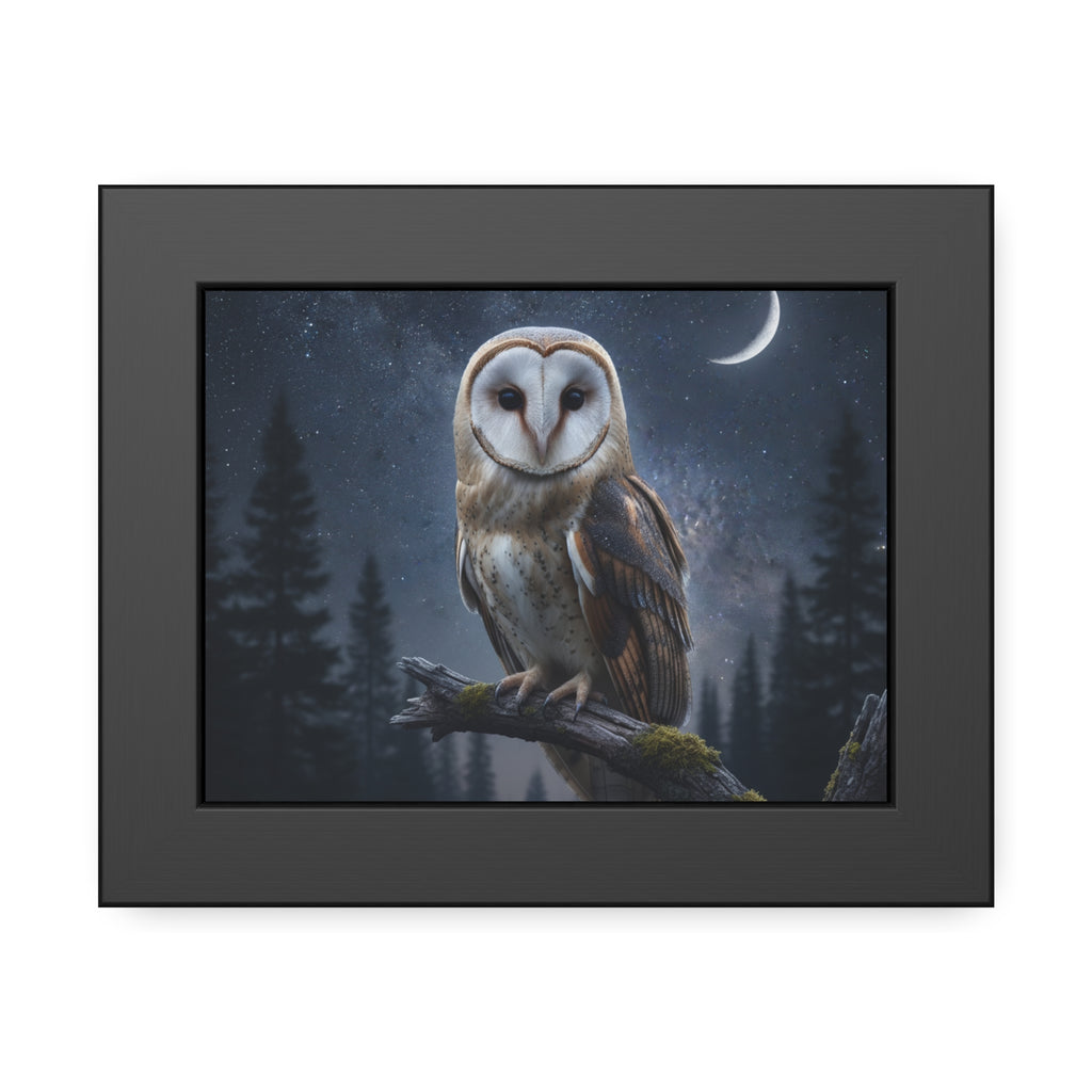 Owl Art Framed Posters, Nature Wall Art, Home Decor, Bird Lover Gift, Moonlit Forest Decor