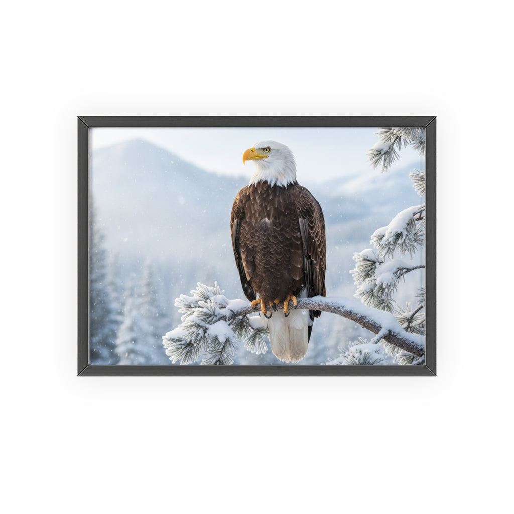 Elegant Eagle Poster with Wooden Frame, Nature Wall Art, Home Décor, Wildlife Photography, Gift for Bird Lovers