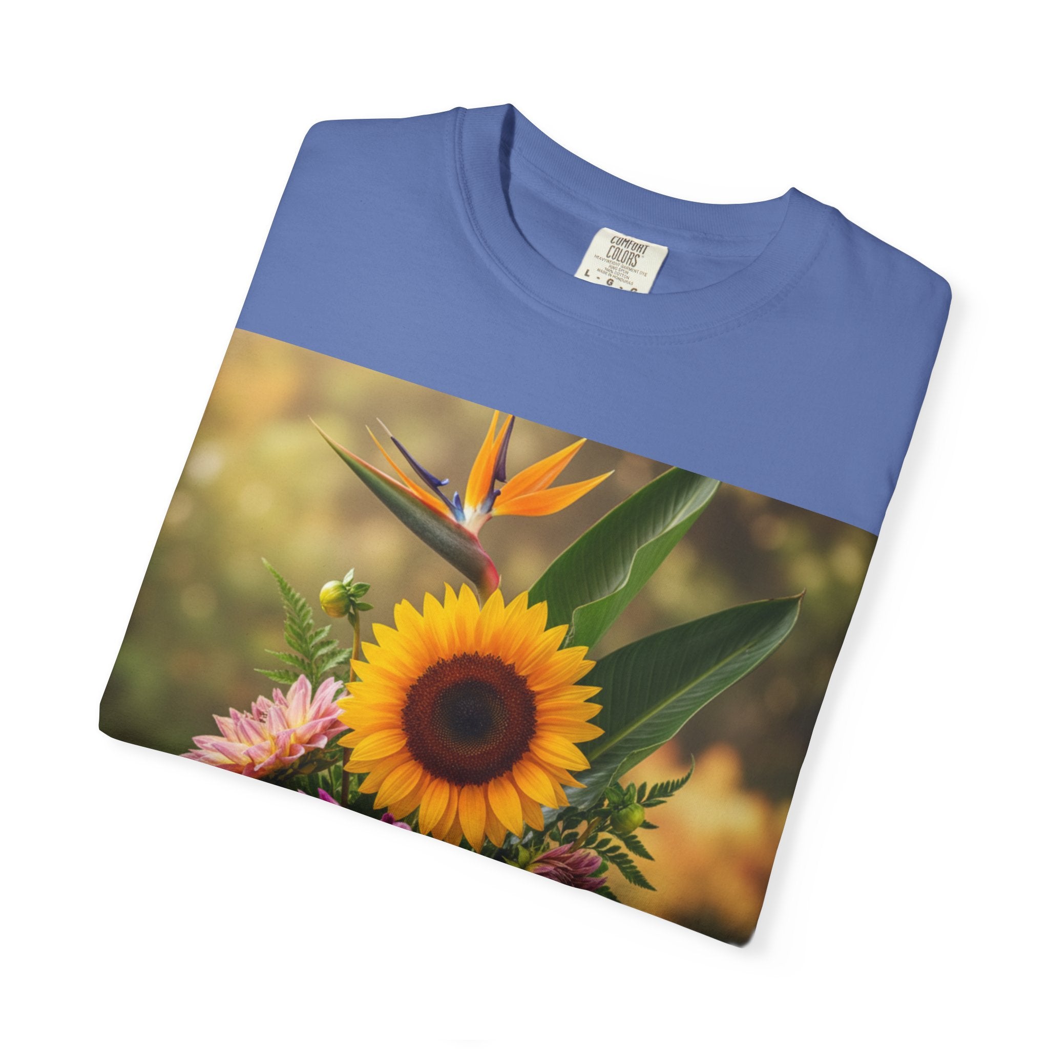 Floral Essence Unisex Garment-Dyed T-shirt, Flower Pattern Tee, Botanical Shirt, Nature Inspired Top, Garden Floral Clothing