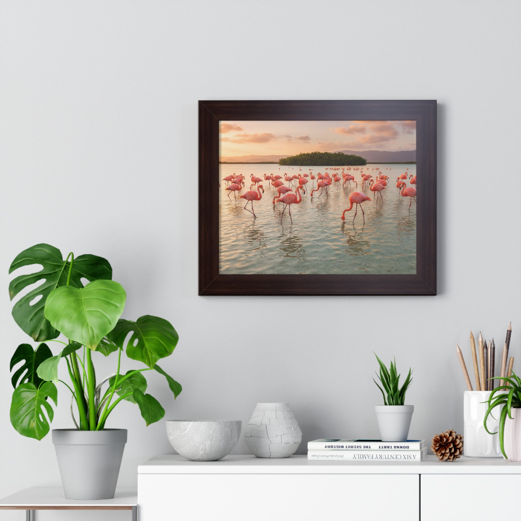 Framed Flamingo Poster | Tropical Wall Art, Home Decor, Gift for Bird Lovers, Nature Lover's Art, Summer Vibes