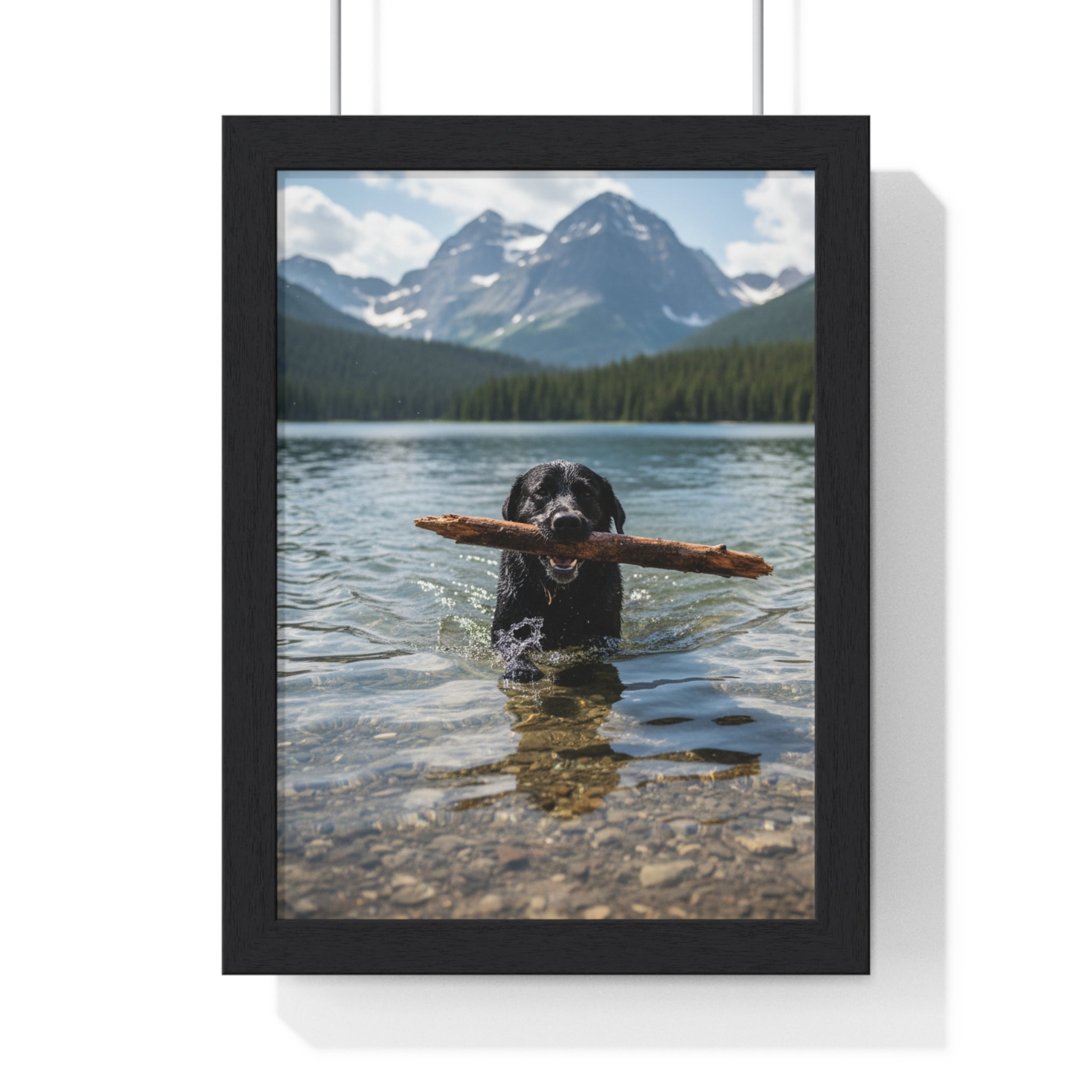 Nature-Inspired Dog Framed Poster, Wall Art for Pet Lovers, Scenic Home Decor, Gifts for Dog Owners, Office Wall Decoration