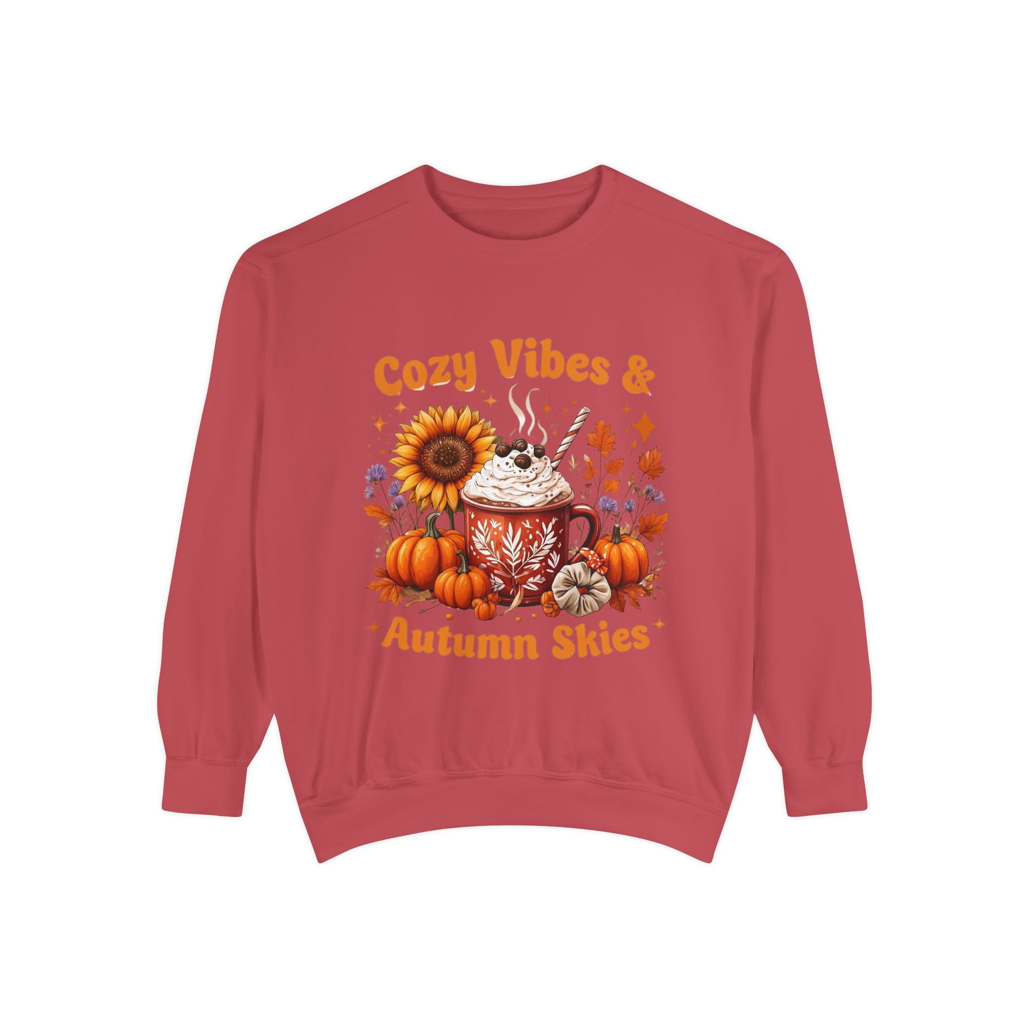Cozy Autumn Sweatshirt | Unisex Garment-Dyed Fall Pullover, Pumpkin Spice Vibes, Perfect for Thanksgiving & Casual Wear
