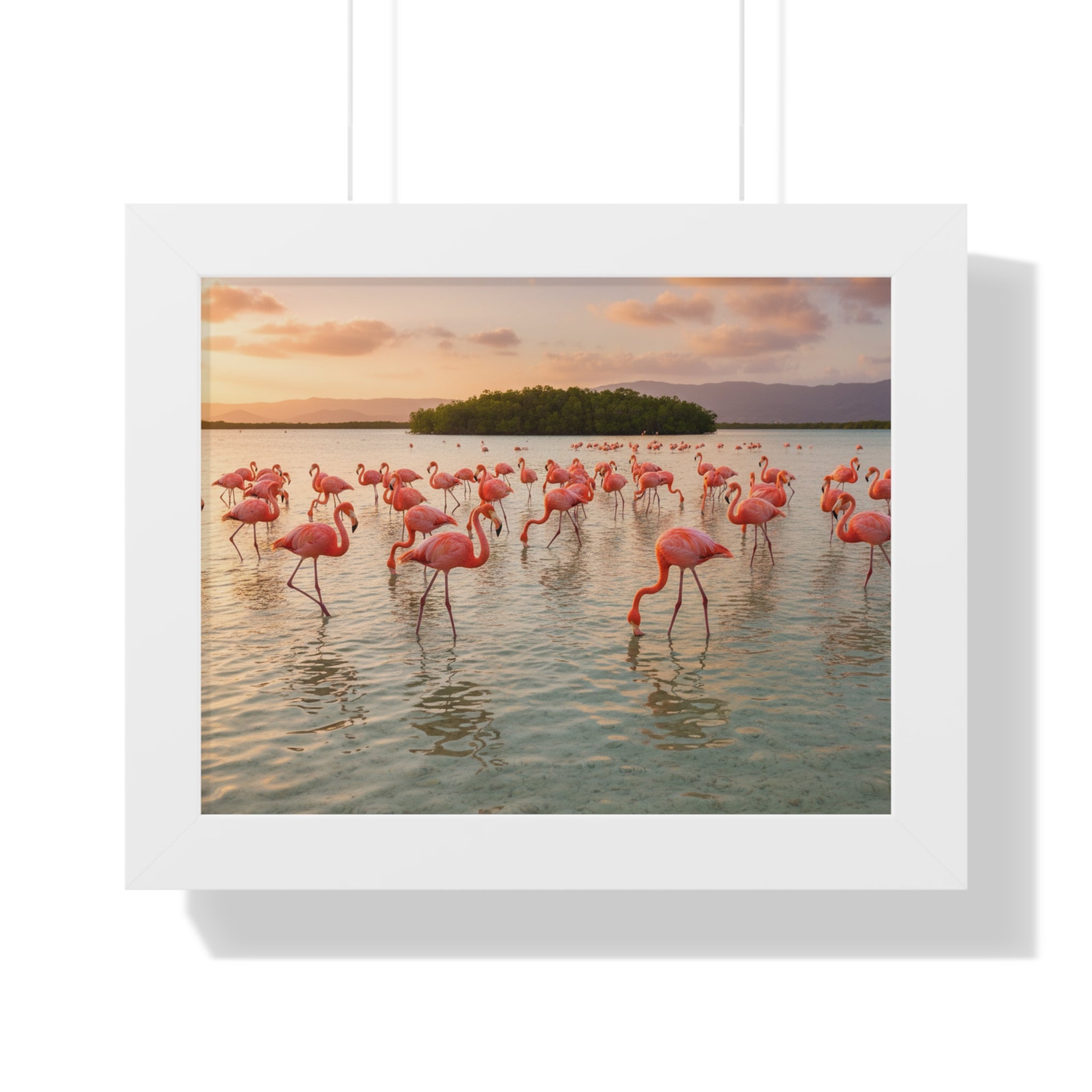 Framed Flamingo Poster | Tropical Wall Art, Home Decor, Gift for Bird Lovers, Nature Lover's Art, Summer Vibes