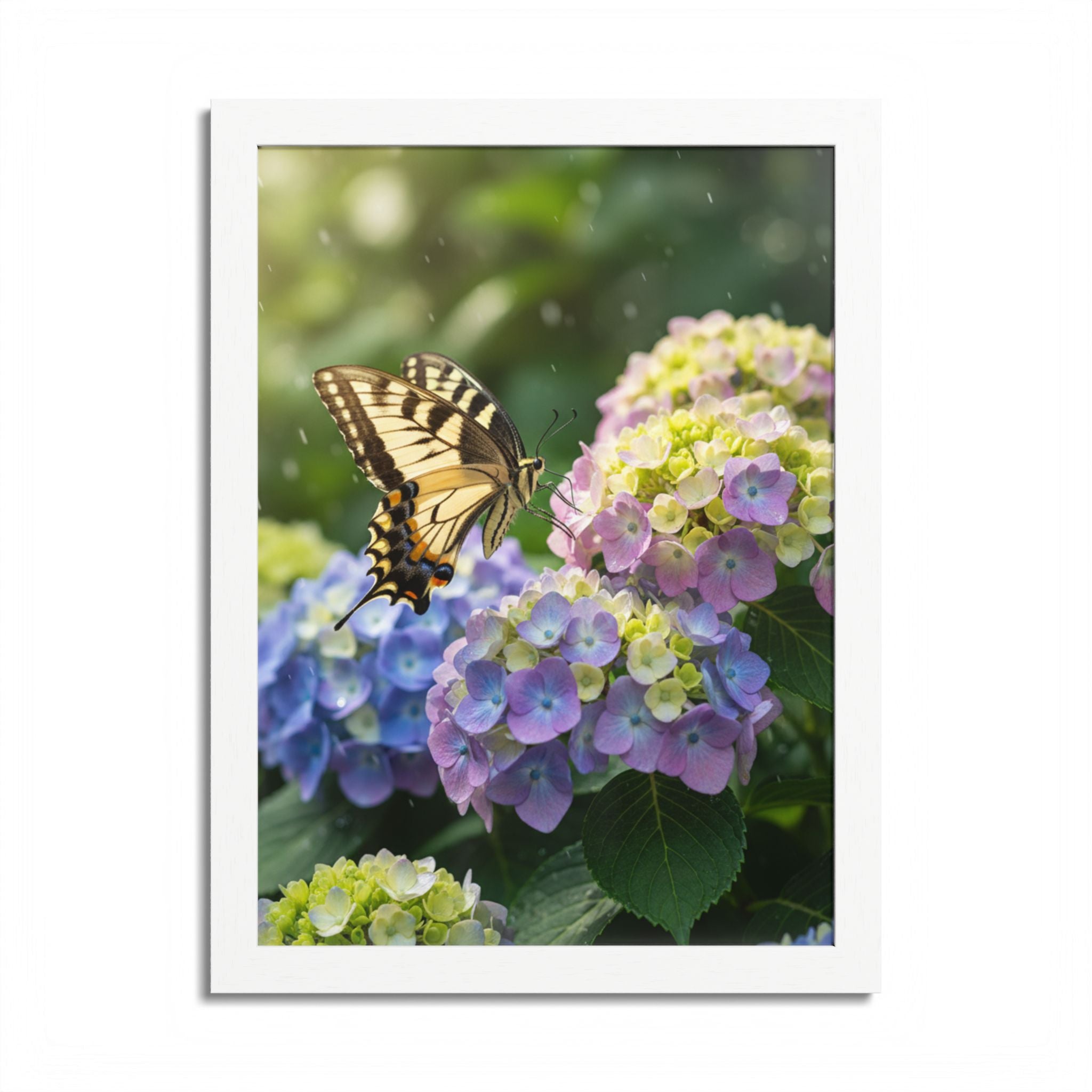 Nature-Inspired Framed Poster, Butterfly Artwork, Floral Home Decor, Colorful Wall Art, Gift for Garden Lovers, Spring Inspired Decor
