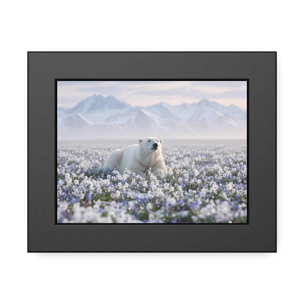 Serene Polar Bear Wall Art, Framed Nature Poster, Home Decor, Wildlife Art, Gift for Animal Lovers, Office Wall Decoration