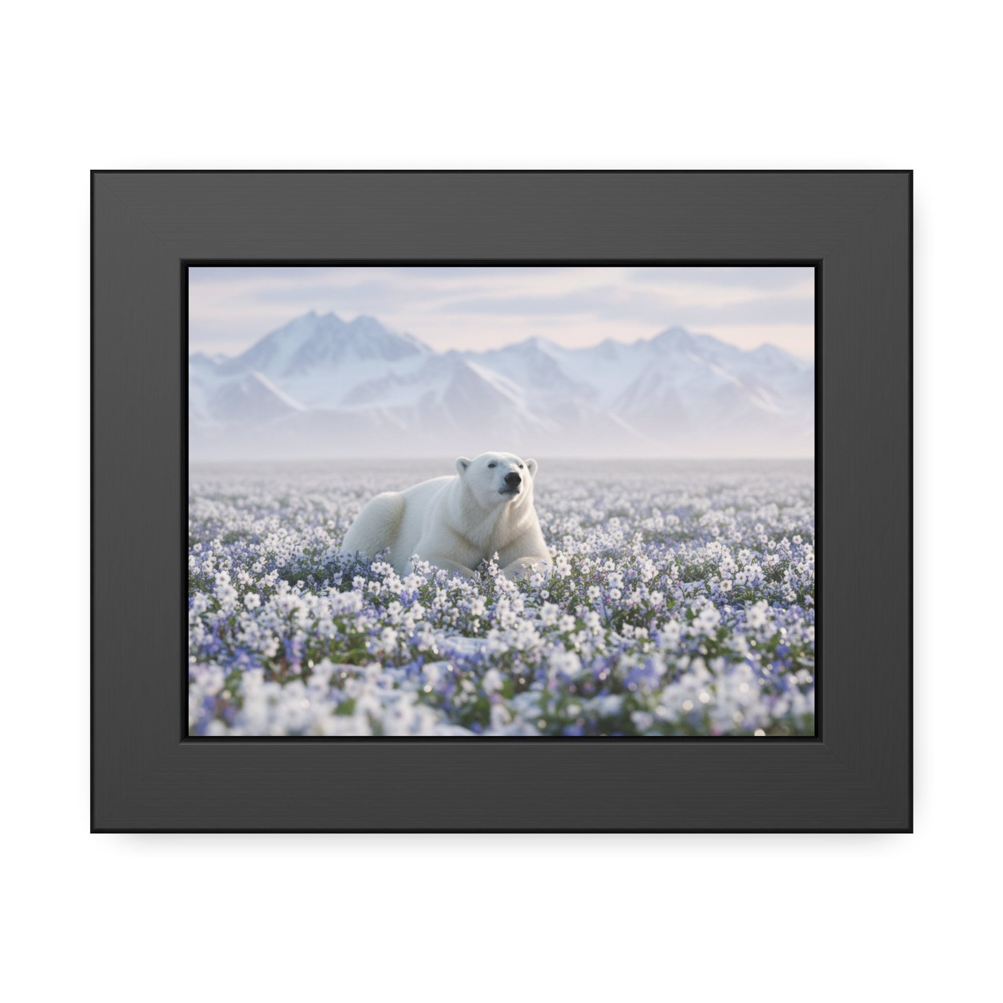 Serene Polar Bear Wall Art, Framed Nature Poster, Home Decor, Wildlife Art, Gift for Animal Lovers, Office Wall Decoration