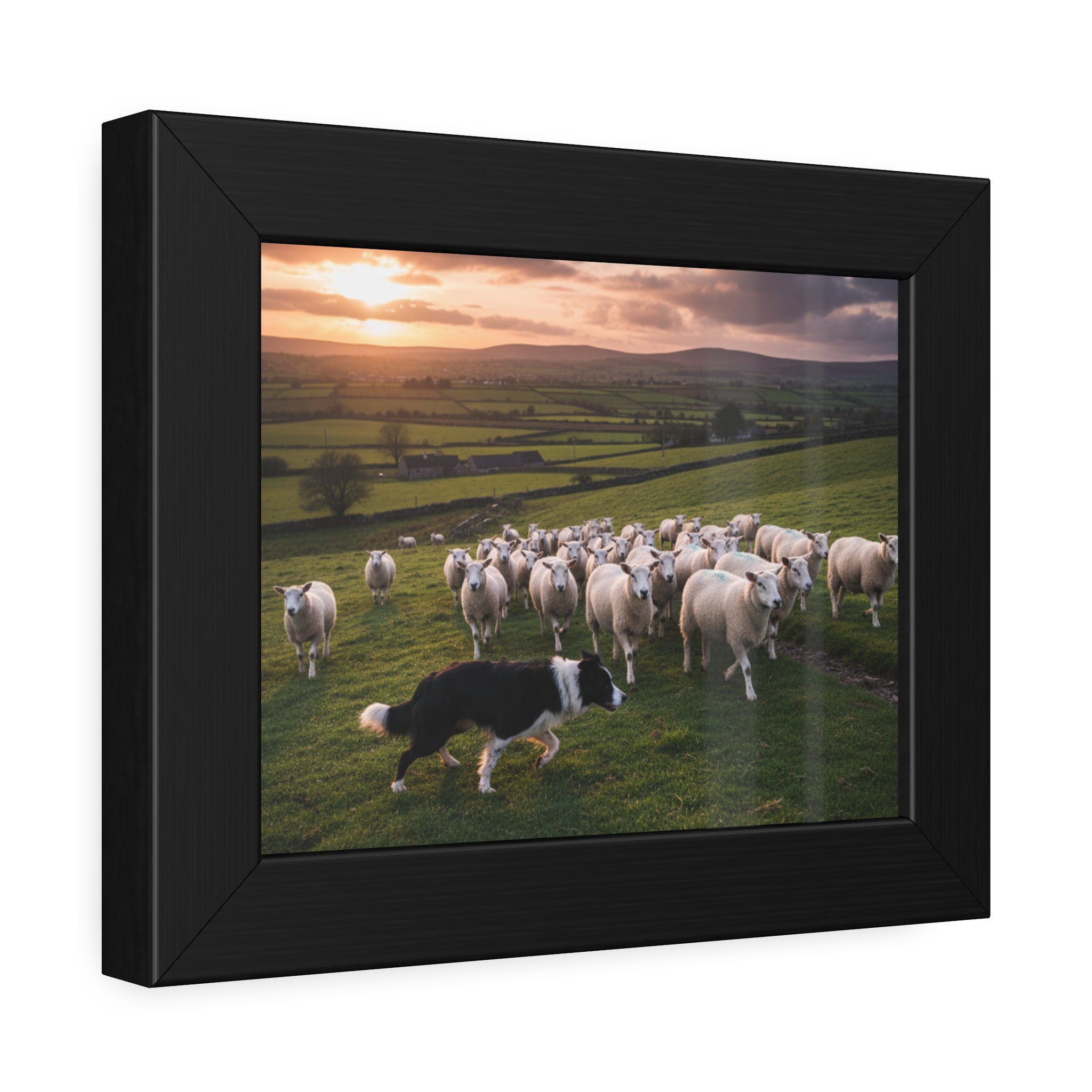 Framed Farm Animal Poster, Rustic Home Decor, Country Farmhouse Art, Gift for Animal Lovers, Farmhouse Wall Art, Vintage Landscape Print