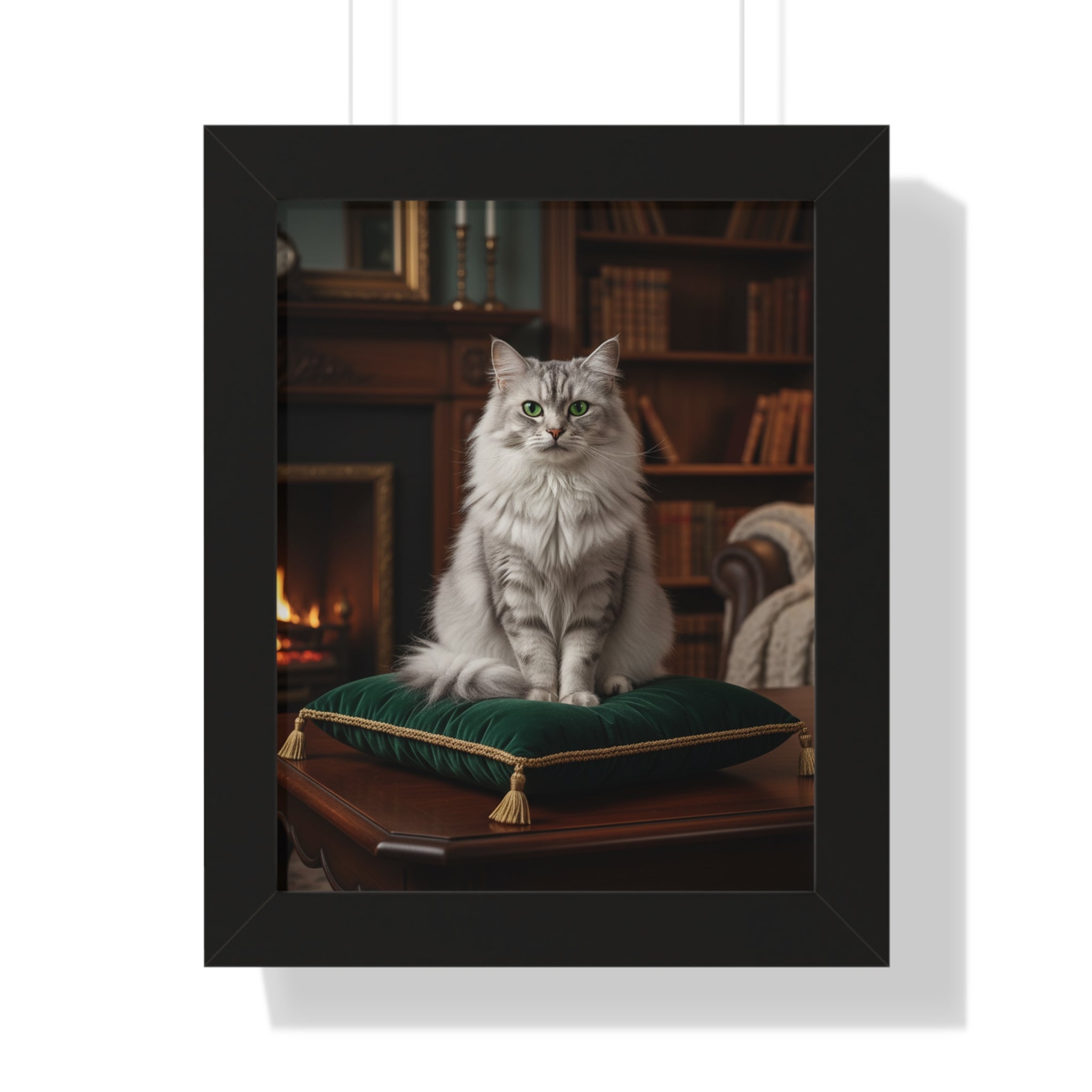 Cat Lover's Framed Vertical Poster, Elegant Wall Art, Home Decor, Cat Print, Gift for Pet Owners, Cozy Living Room Decoration