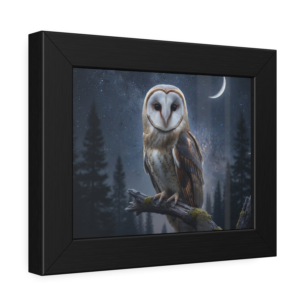 Owl Art Framed Posters, Nature Wall Art, Home Decor, Bird Lover Gift, Moonlit Forest Decor