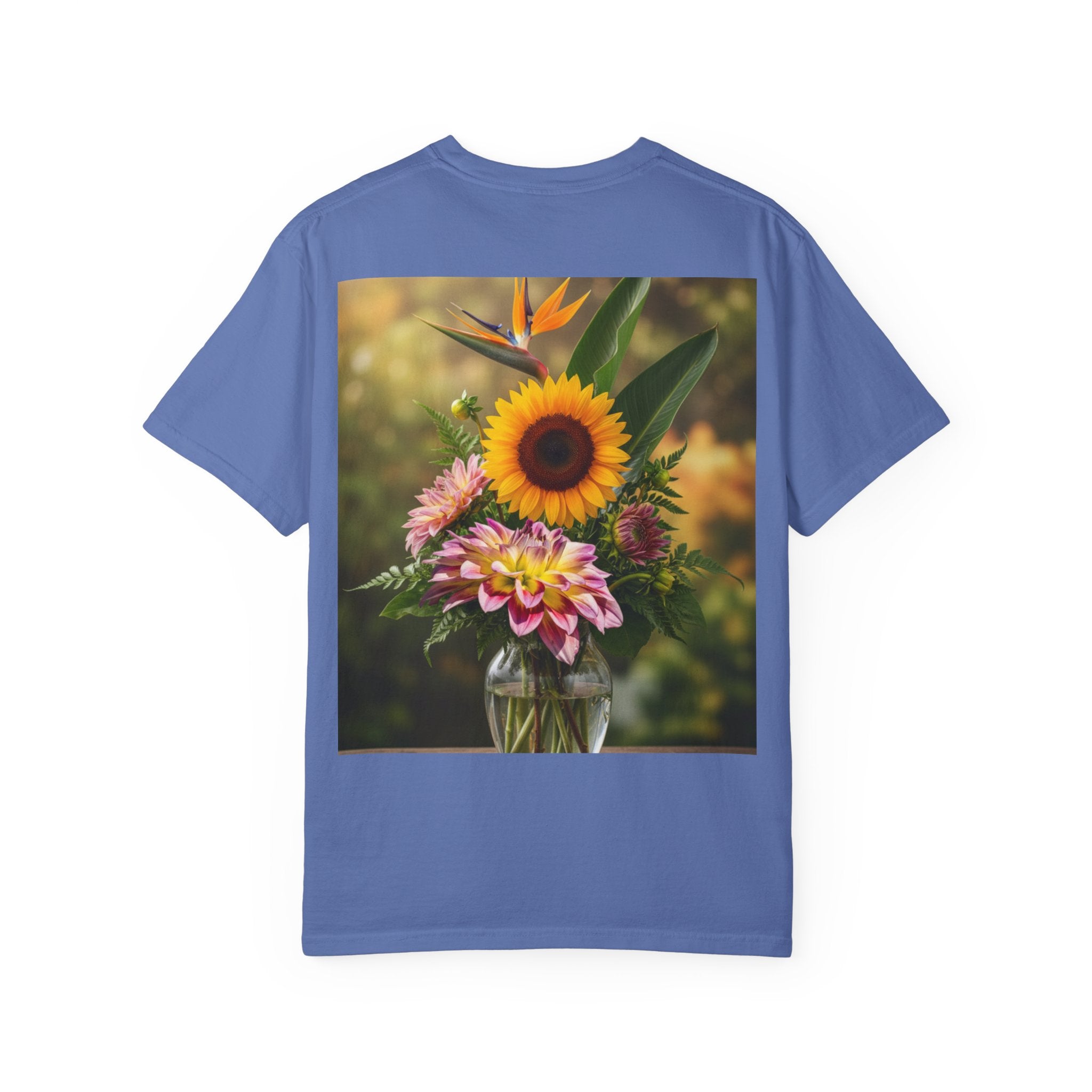 Floral Essence Unisex Garment-Dyed T-shirt, Flower Pattern Tee, Botanical Shirt, Nature Inspired Top, Garden Floral Clothing