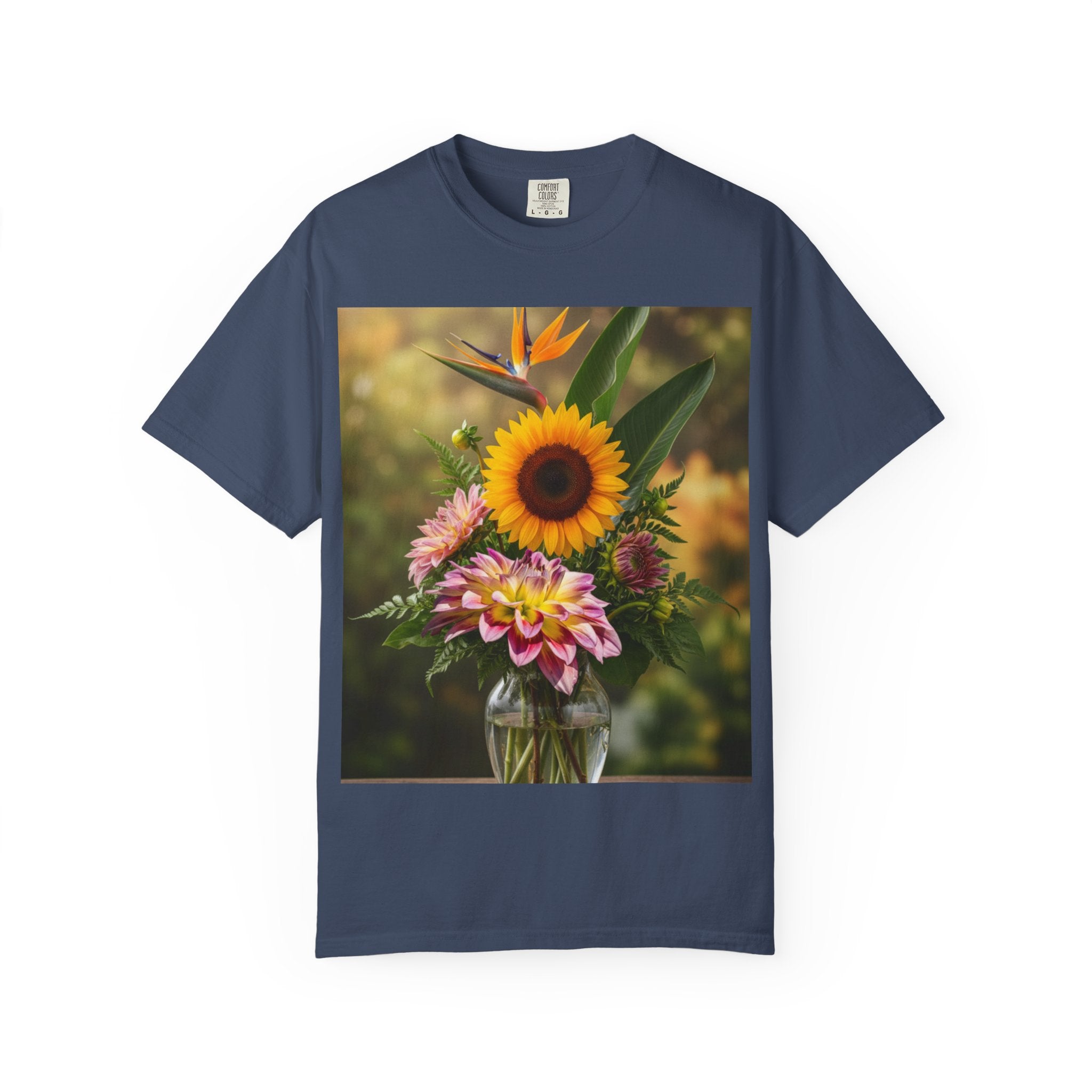 Floral Essence Unisex Garment-Dyed T-shirt, Flower Pattern Tee, Botanical Shirt, Nature Inspired Top, Garden Floral Clothing