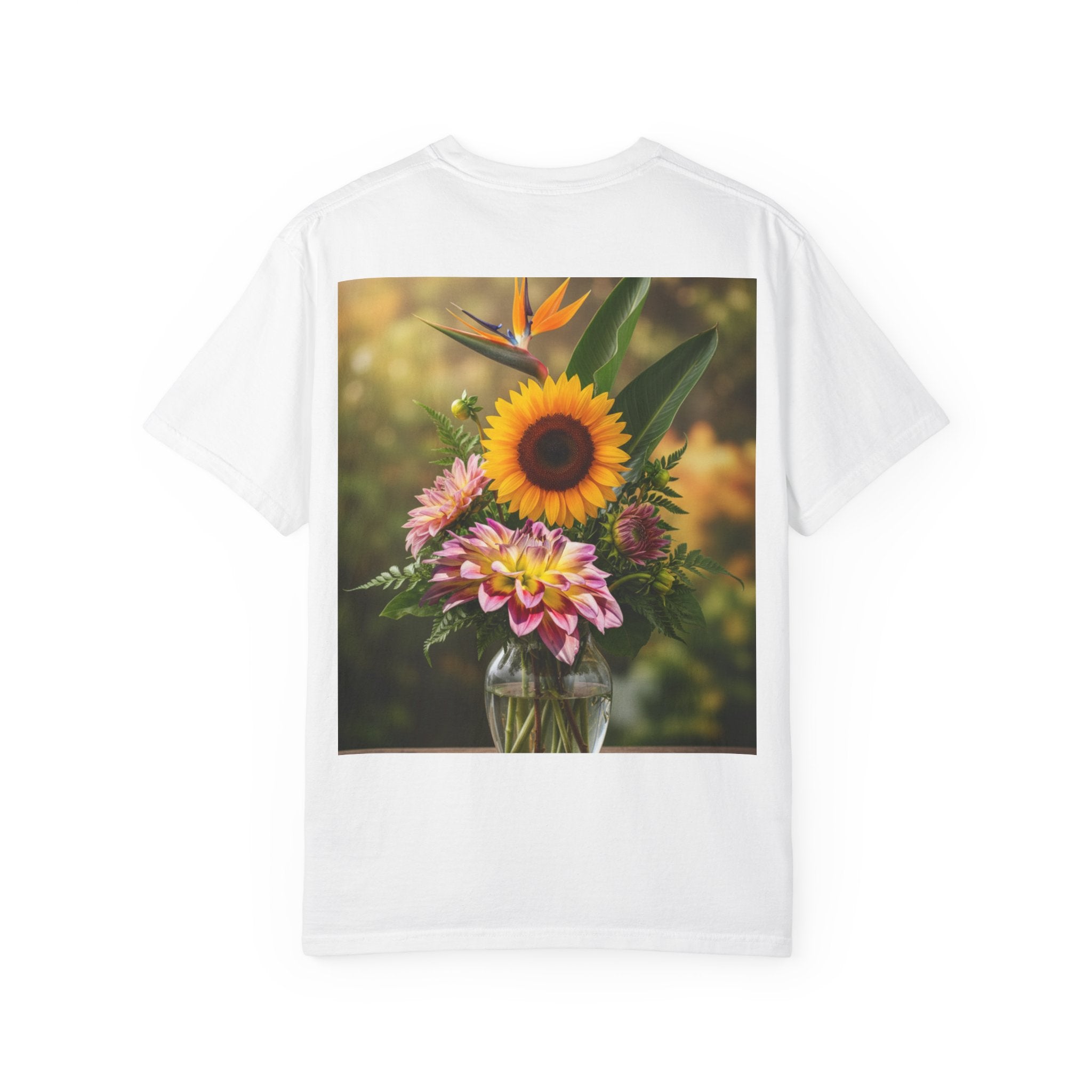 Floral Essence Unisex Garment-Dyed T-shirt, Flower Pattern Tee, Botanical Shirt, Nature Inspired Top, Garden Floral Clothing