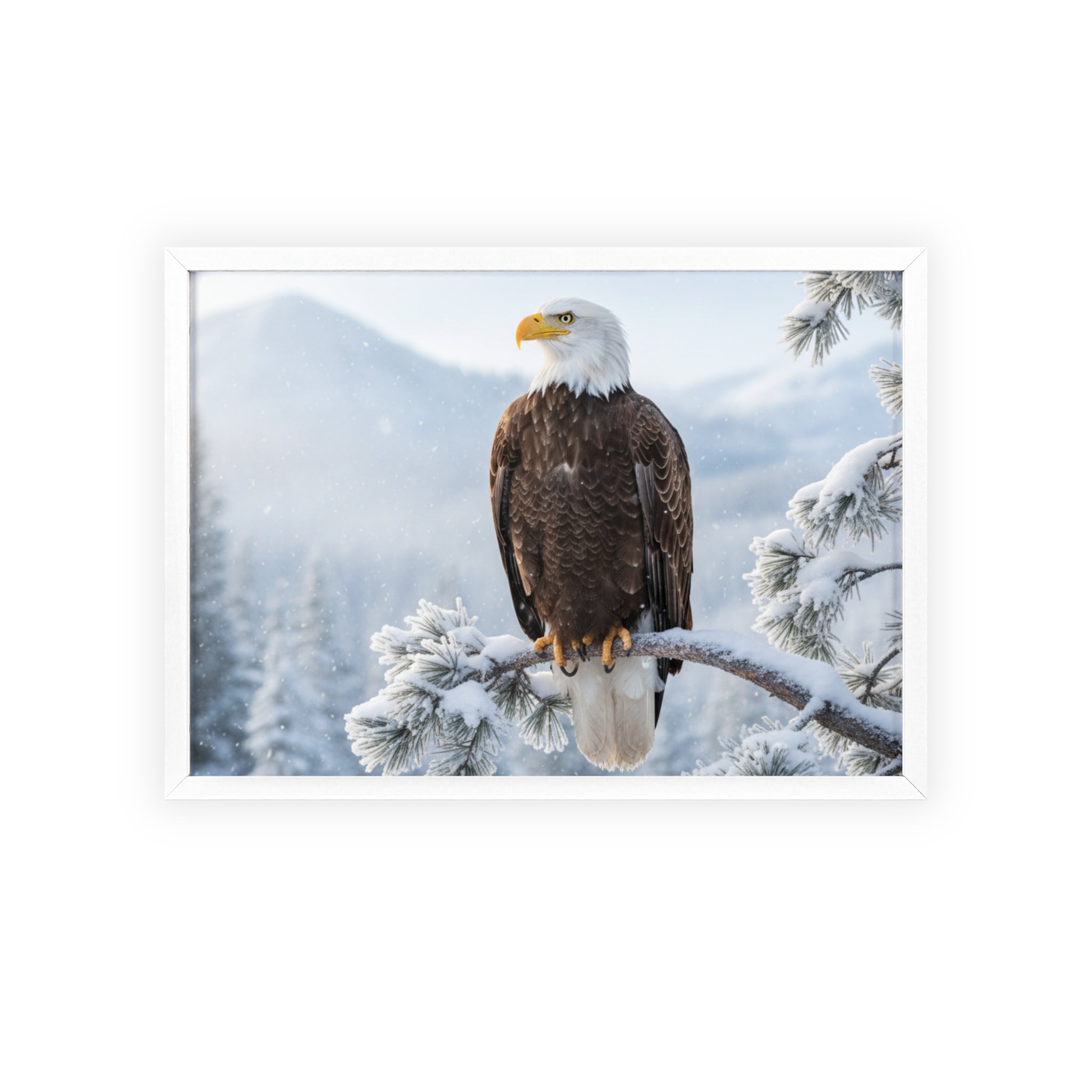 Elegant Eagle Poster with Wooden Frame, Nature Wall Art, Home Décor, Wildlife Photography, Gift for Bird Lovers
