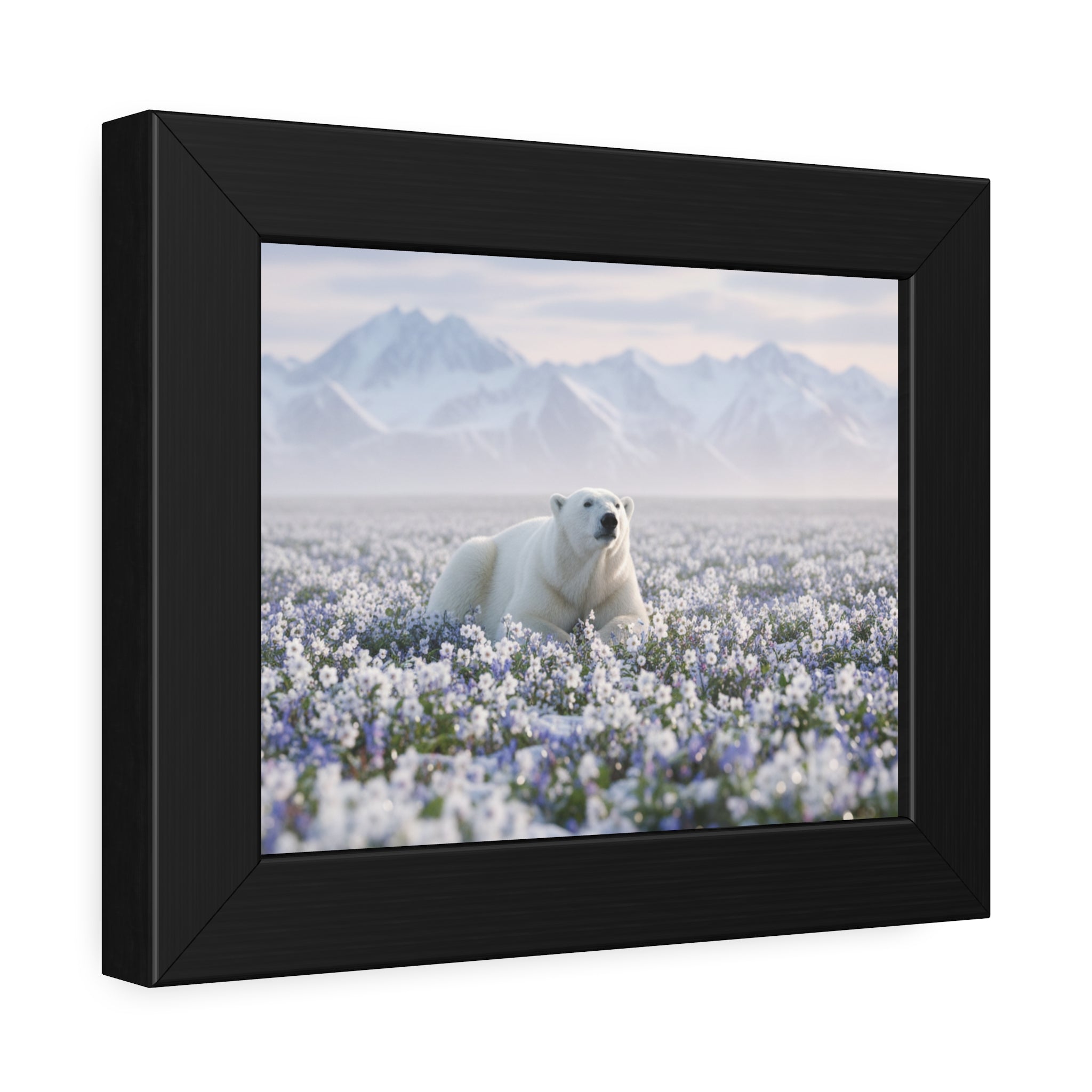 Serene Polar Bear Wall Art, Framed Nature Poster, Home Decor, Wildlife Art, Gift for Animal Lovers, Office Wall Decoration