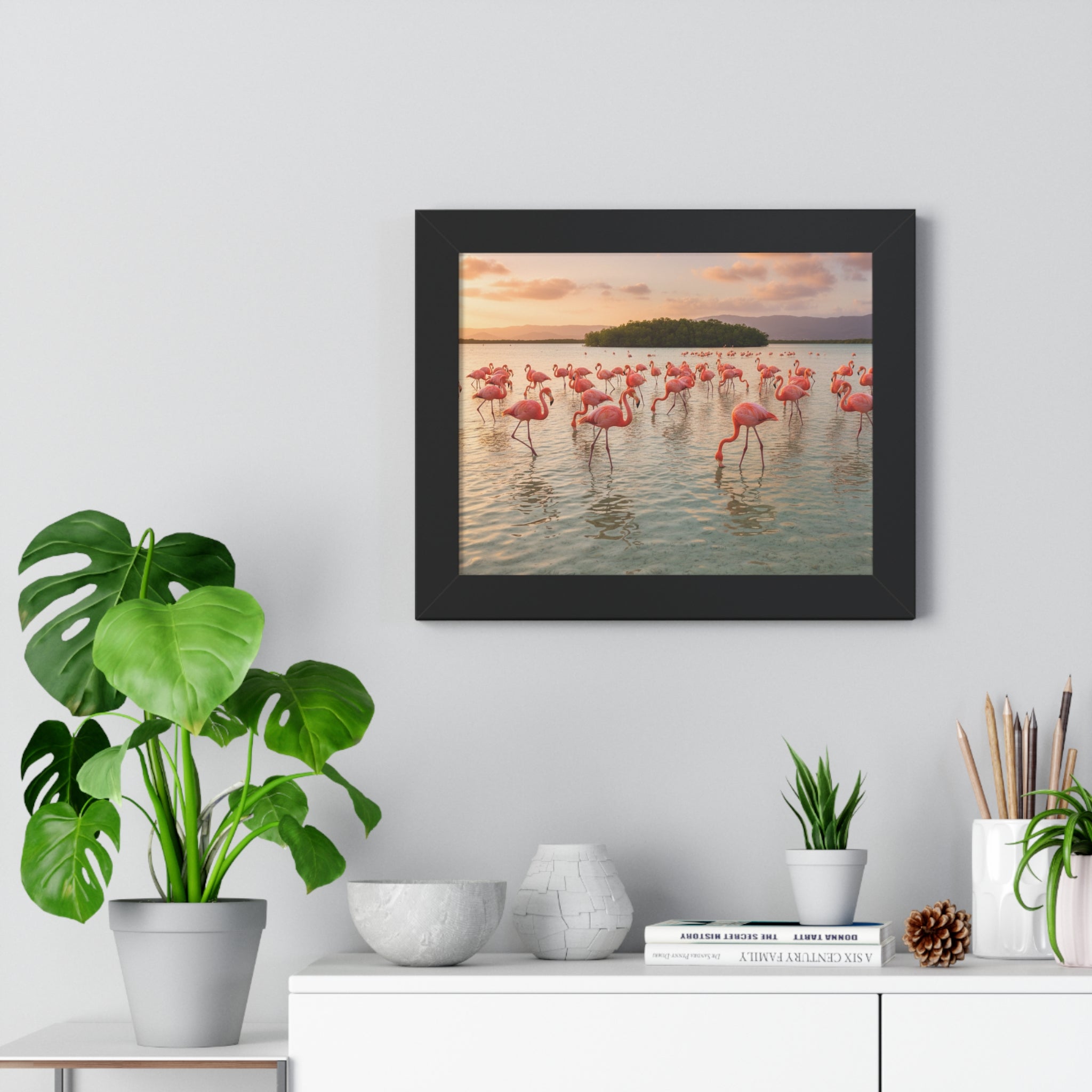 Framed Flamingo Poster | Tropical Wall Art, Home Decor, Gift for Bird Lovers, Nature Lover's Art, Summer Vibes