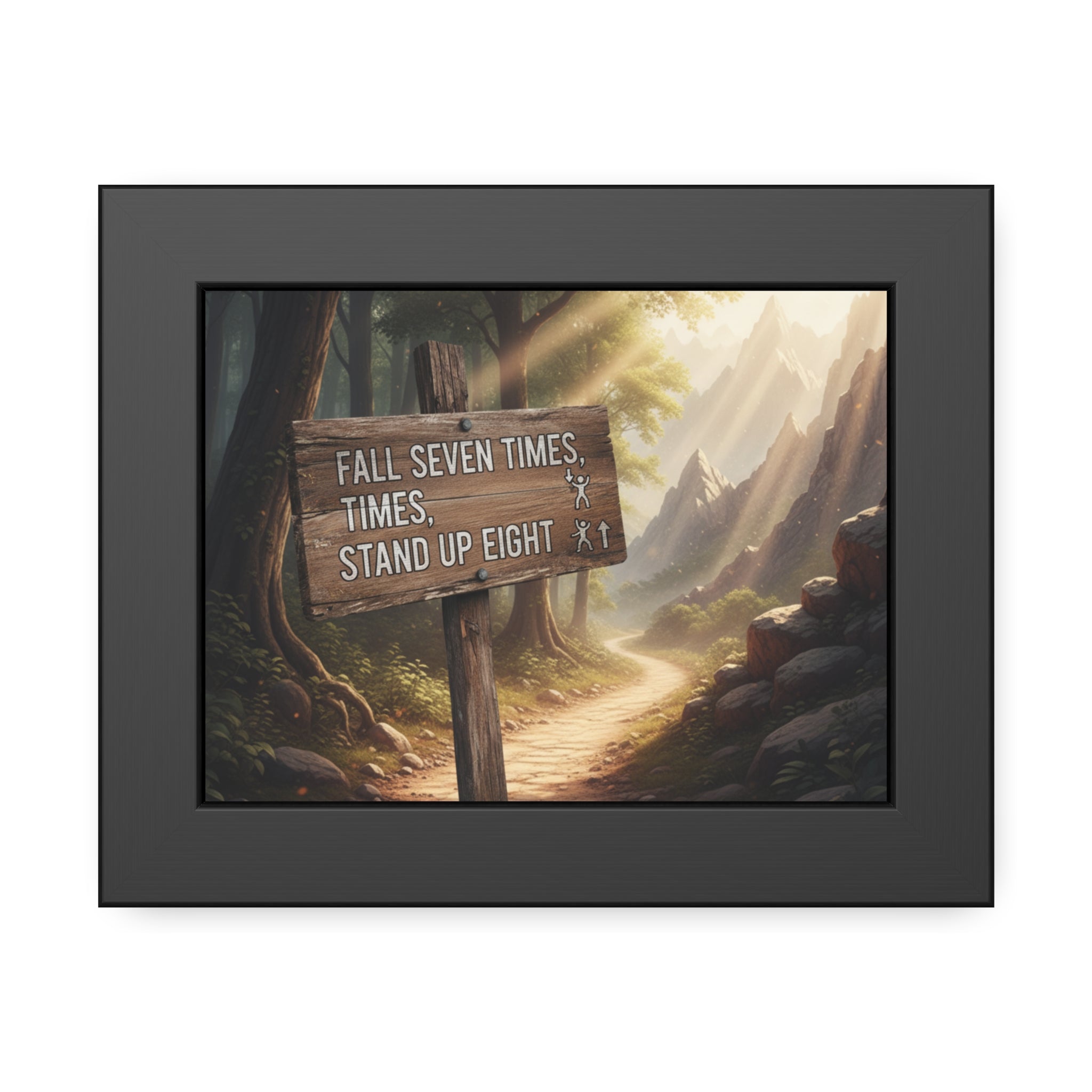 Inspirational Framed Paper Posters, Motivational Wall Art, Home Decor, Gift for Adventurers, Uplifting Quotes