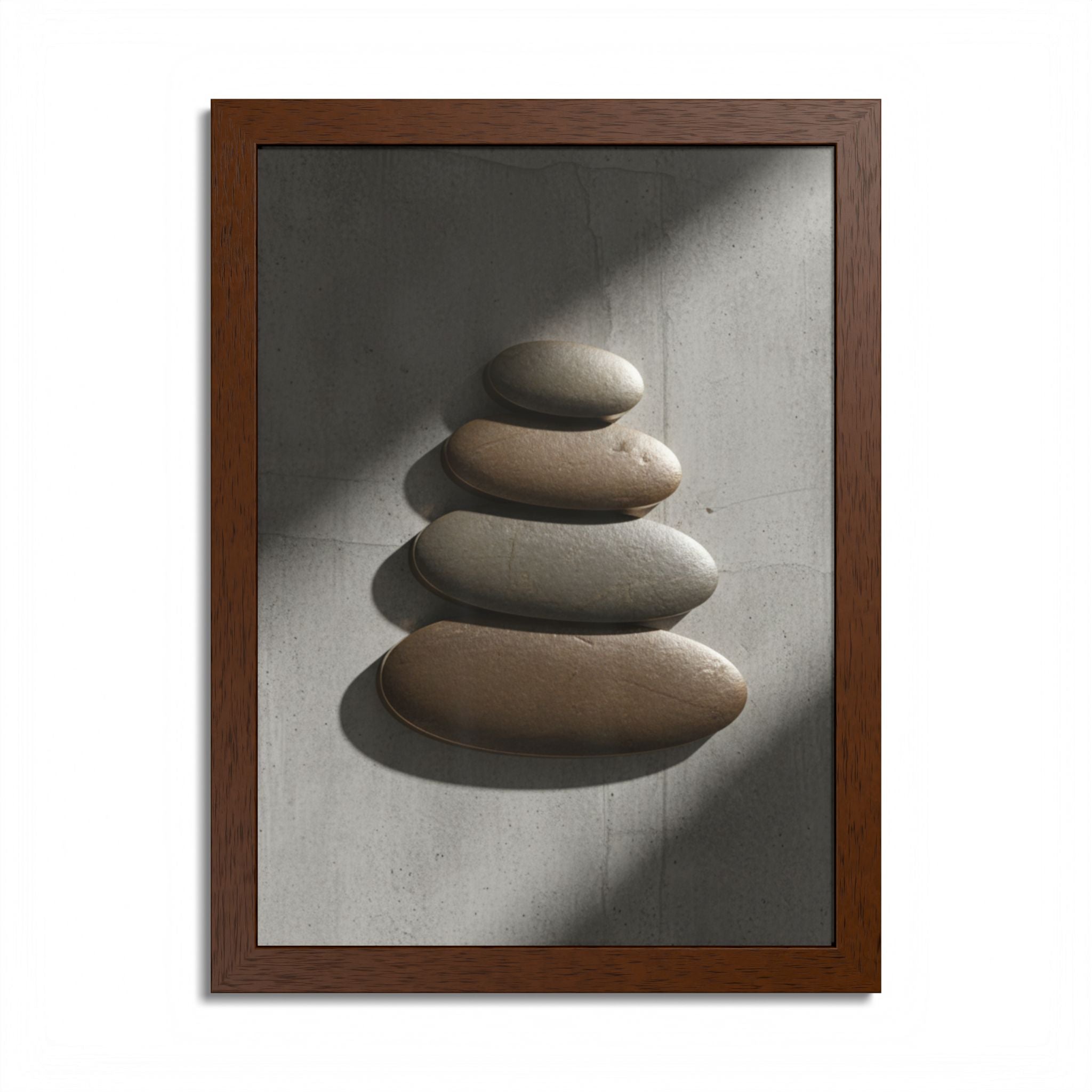 Multi-Color Framed Poster | Tranquil Stone Stacking Art for Home Decor, Zen Room, Modern Wall Art, Gift, Office Decoration